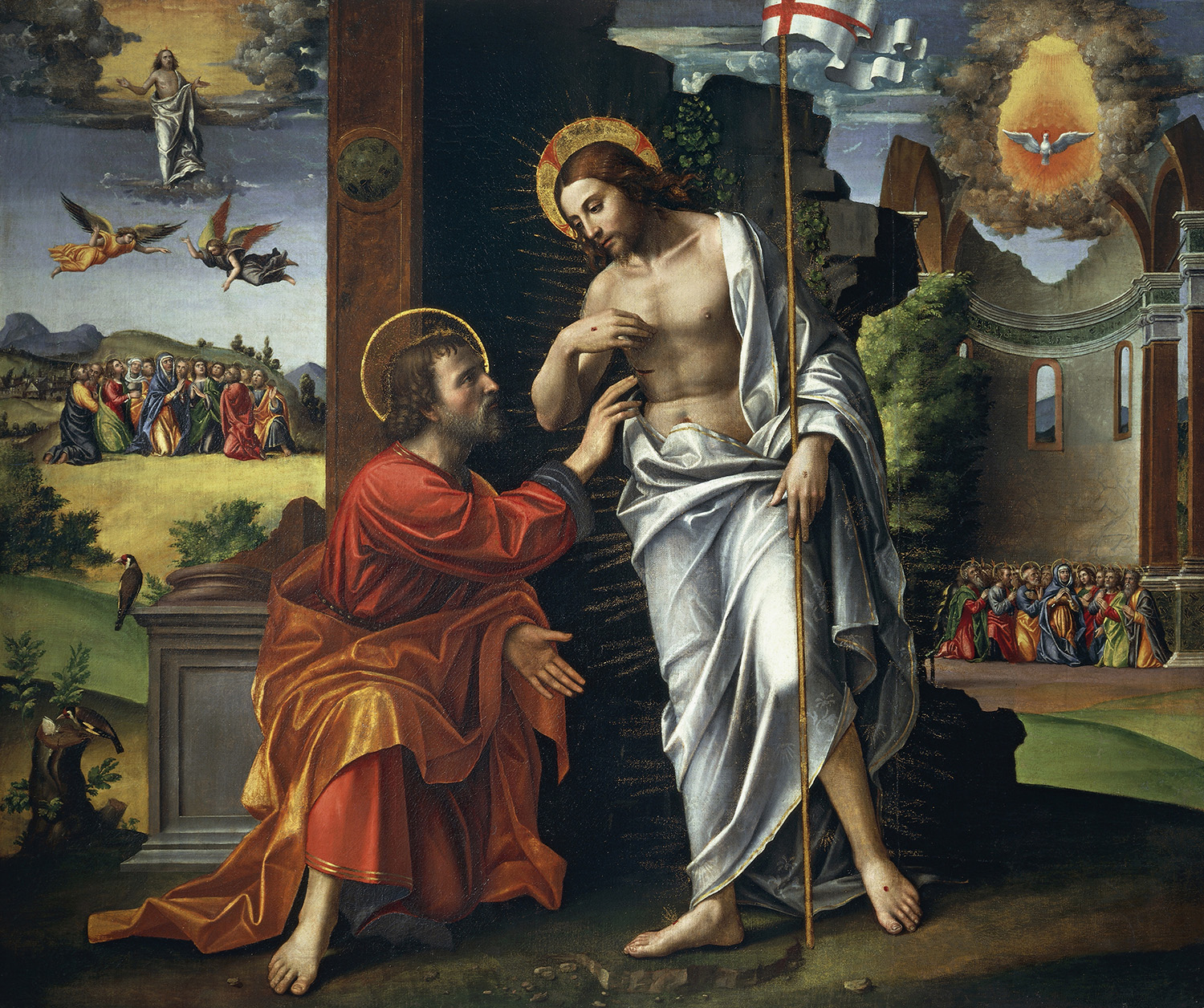 Christ and Doubting Thomas, painted by Paolo Cavazzola (1486-1522). (Credit: DeAgostini/Getty Images)
