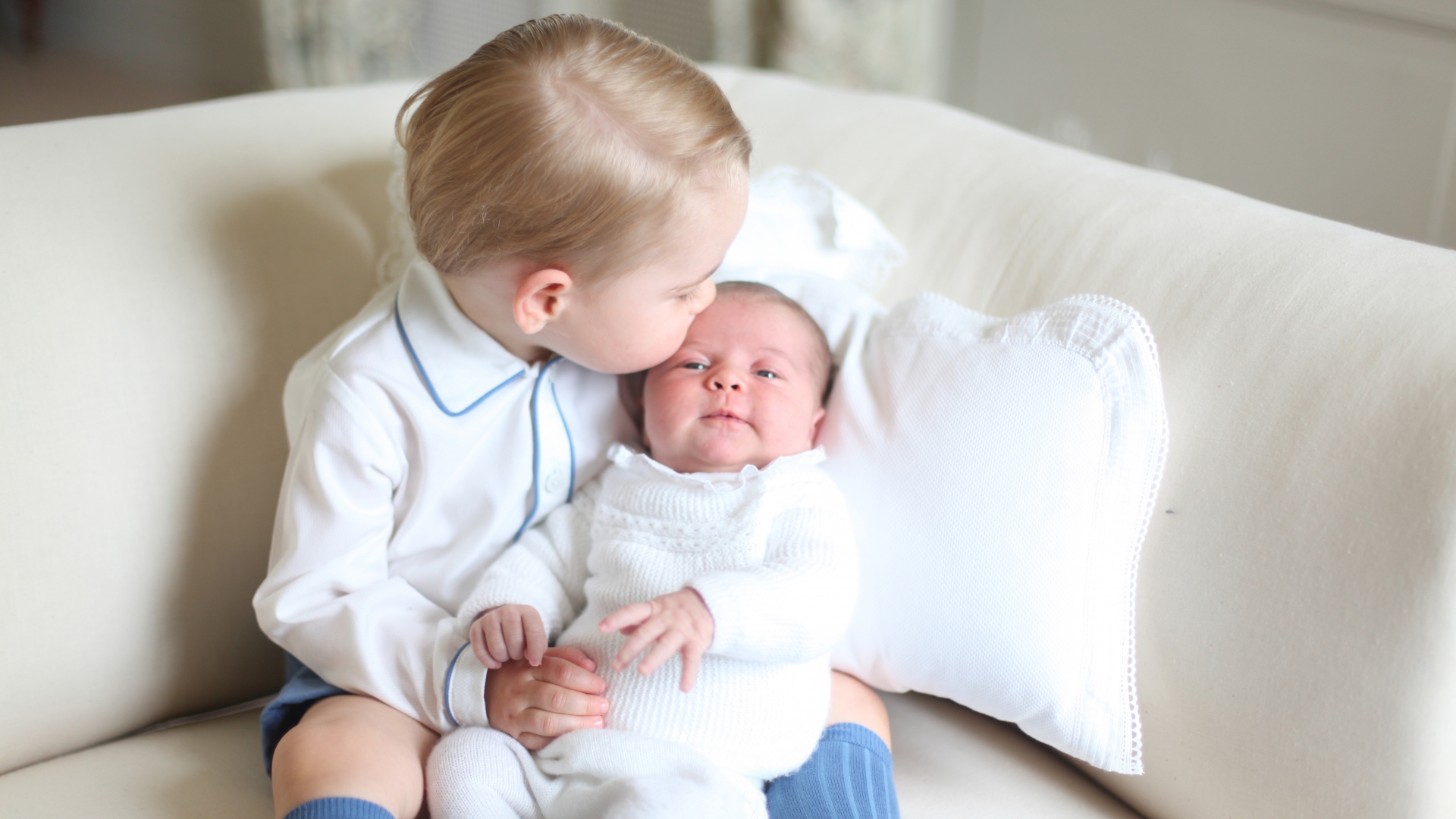 Prince George and Princess Charlotte at Anmer Hall in mid-May in Norfolk, England. (Credit: HRH The Duchess of Cambridge/Getty Images)
