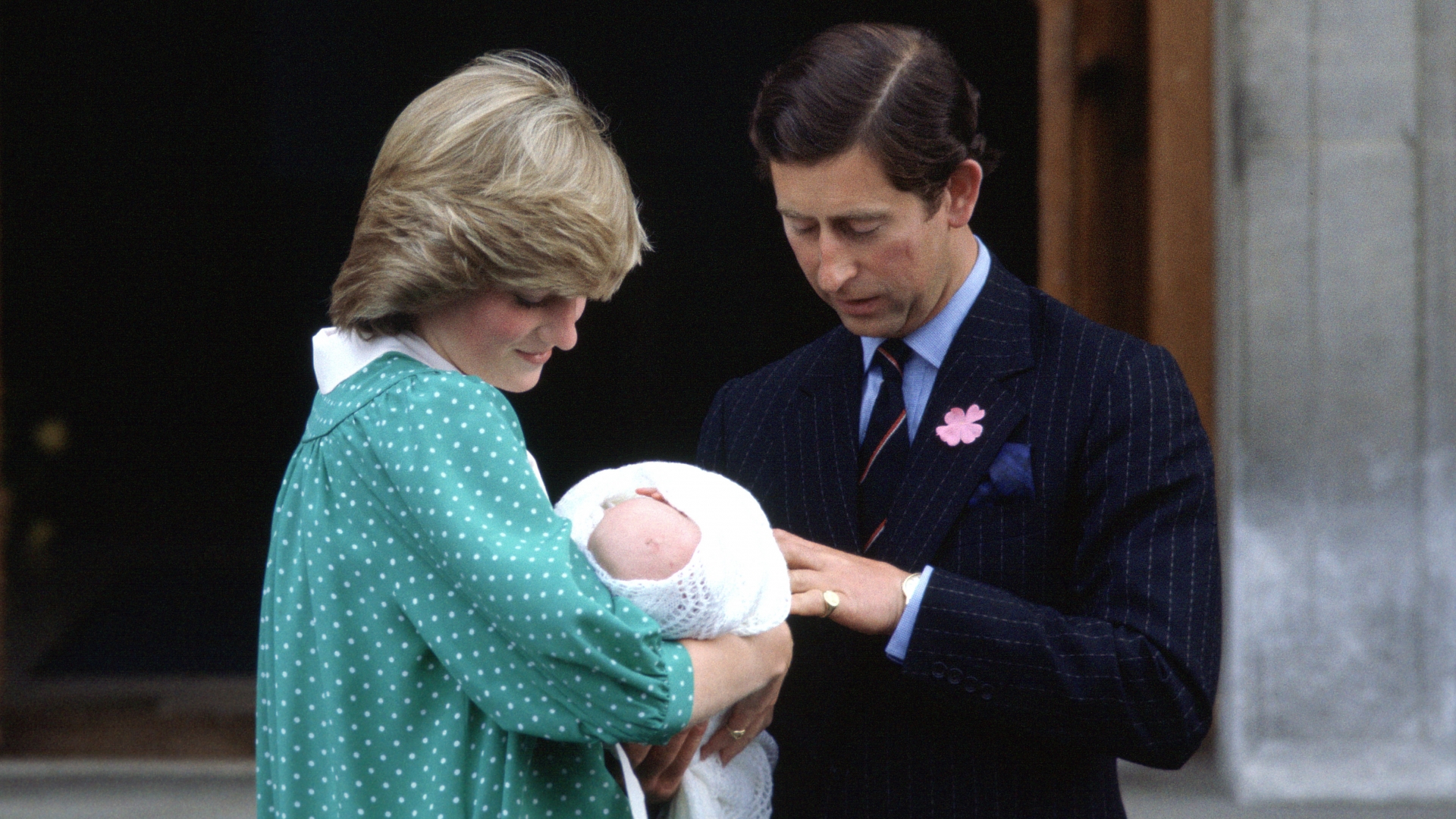 Prince Charles and Princess Diana leaving the Lindo Wing of St Mary's Hospital with their first son, Prince William. (Credit: Tim Graham/Getty Images)
