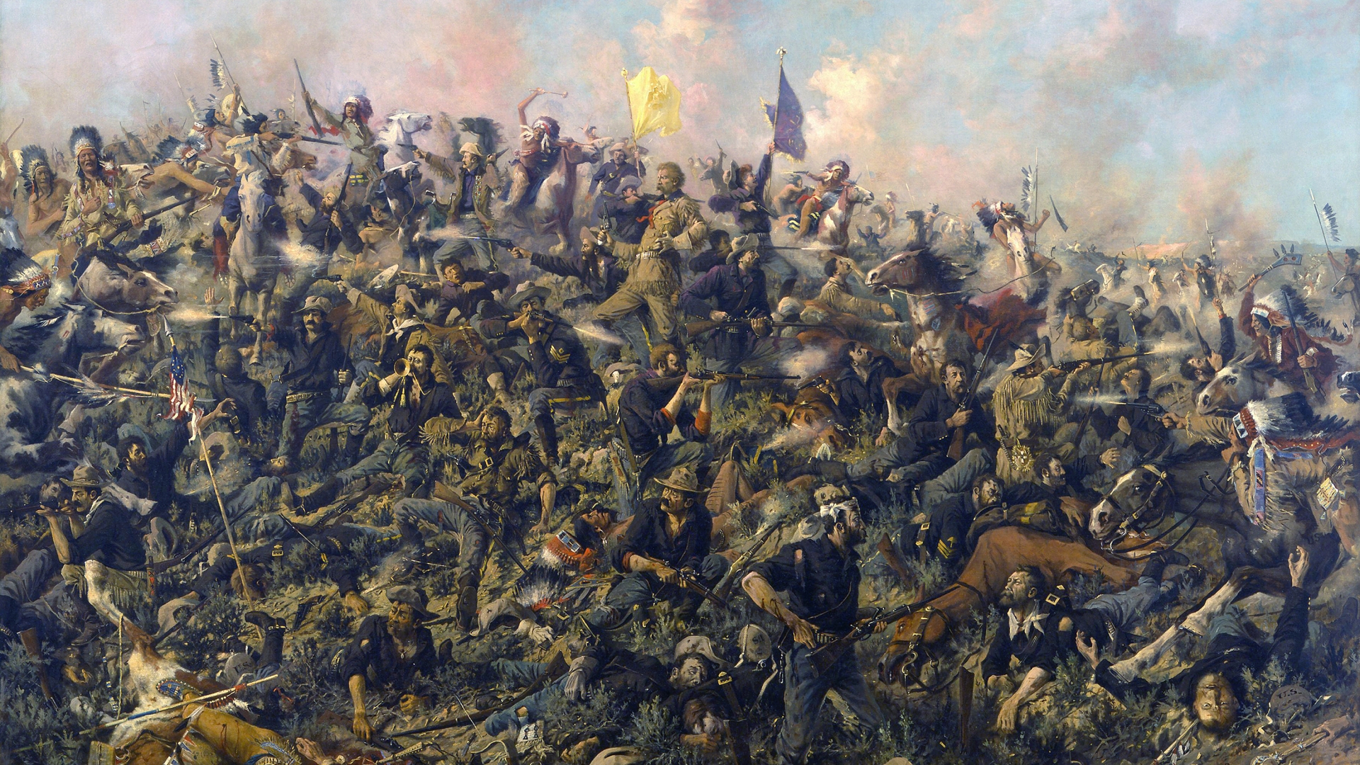 Custer's Last Stand from the Battle of Little Bighorn. Painted by Edgar Samuel Paxson, 1899. (Credit: GraphicaArtis/Getty Images)