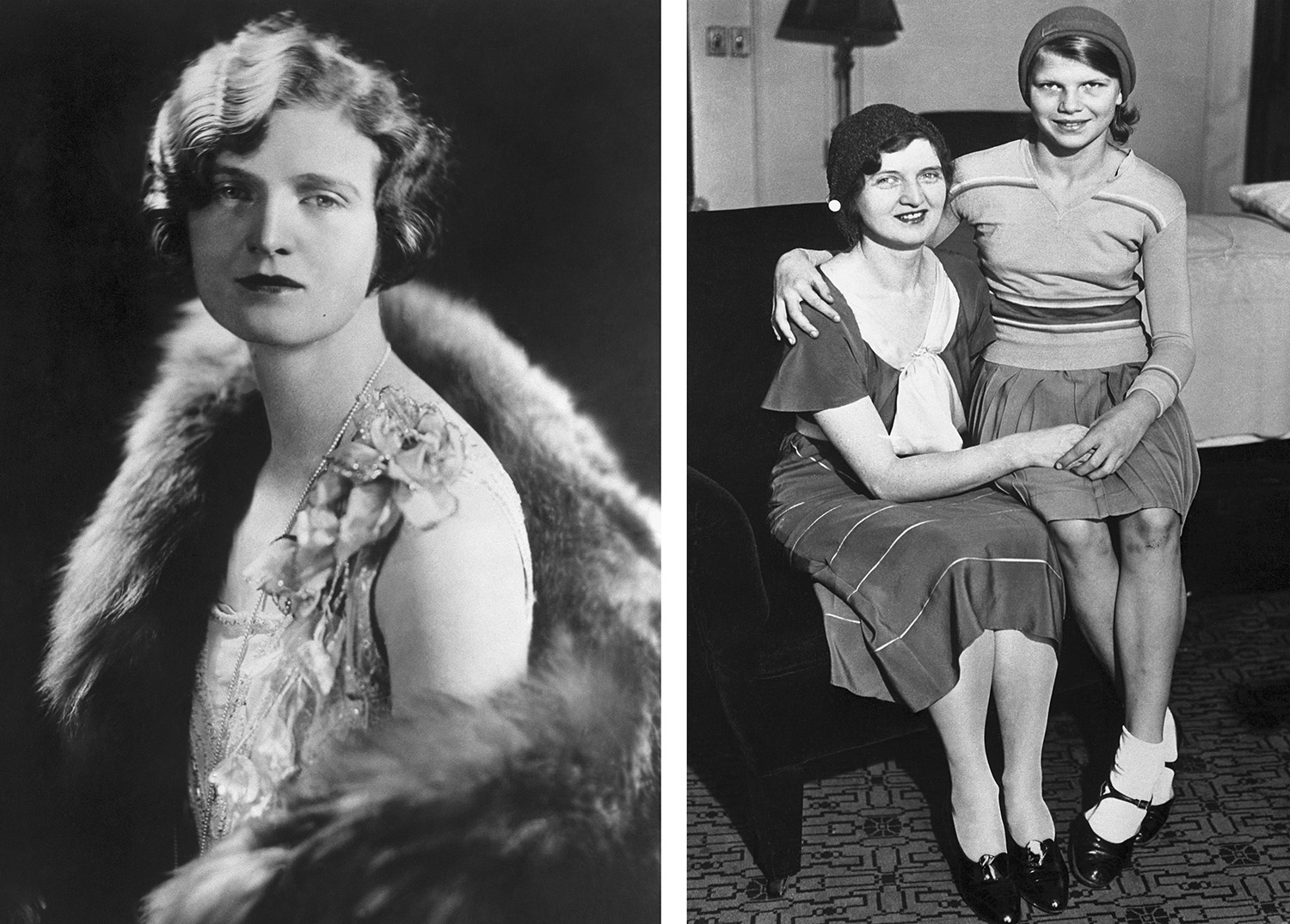 Nan Britton, the woman who had an affair with President Warren G. Harding and publisher of the book "The President's Daughter," shown with her daughter on the right. (Credit: Bettmann Archive/Getty Images)