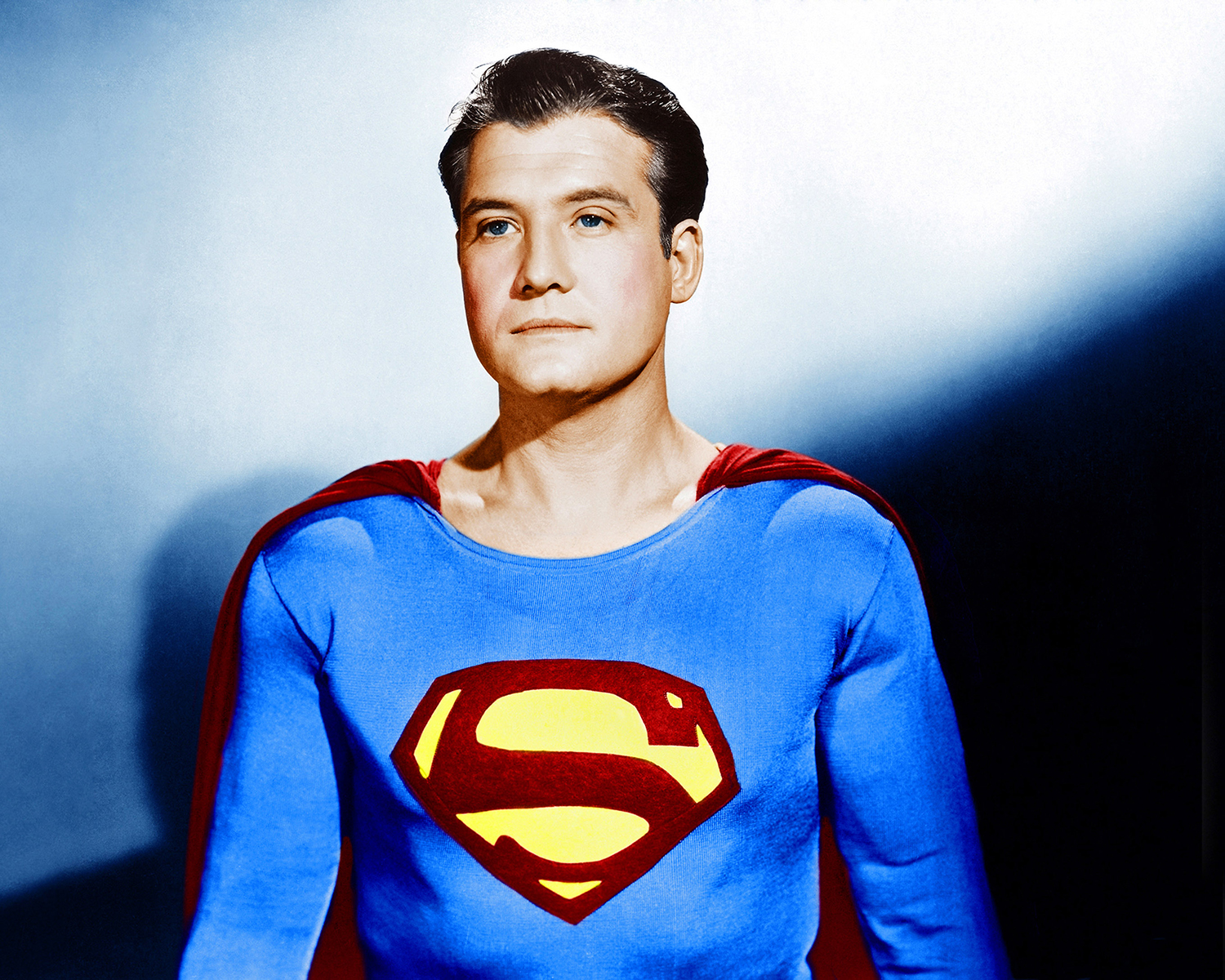 George Reeves, who donned the cape between 1951 and 1958 in TV’s “The Adventures of Superman” was mysteriously found dead of a gunshot to the head. (Credit: Everett Collection)